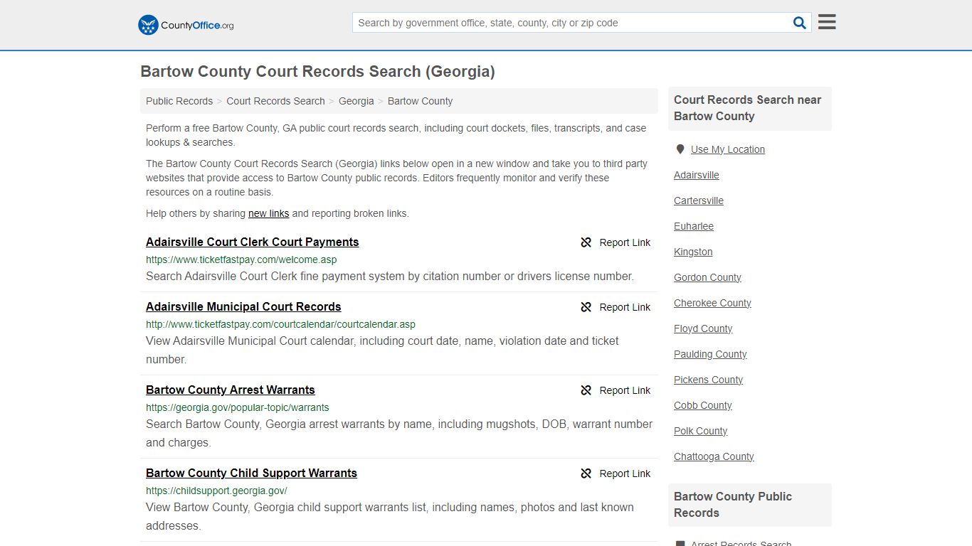 Bartow County Court Records Search (Georgia) - County Office