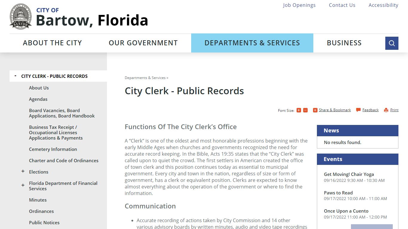 City Clerk - Public Records | Bartow, FL